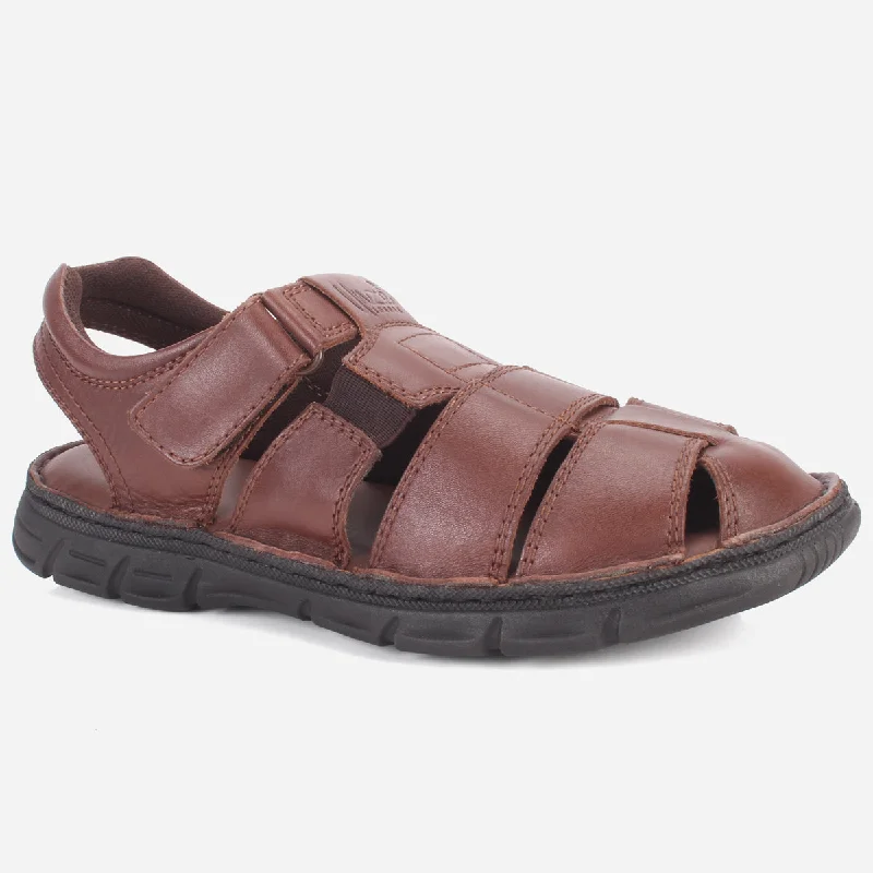 Men's sandals with a rubber sole for tractionMens "COHEAN" Comfy Leather Summer Sandals