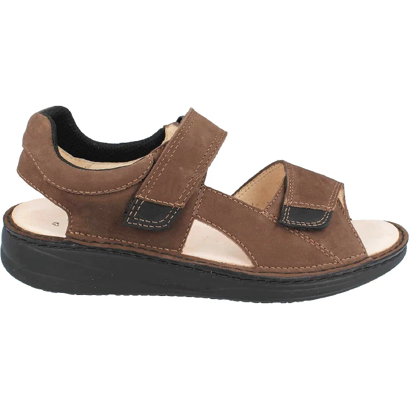 Men's sandals with a leather lining for comfortMen's Finn Comfort Skiathos Chestnut/Black Nubuck