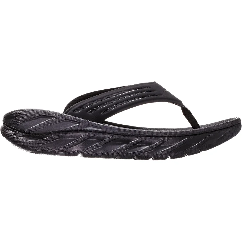 Men's sandals with a cushioned footbedMen's Hoka One One Ora Recovery Flip Black/Dark Gull Grey Fabric