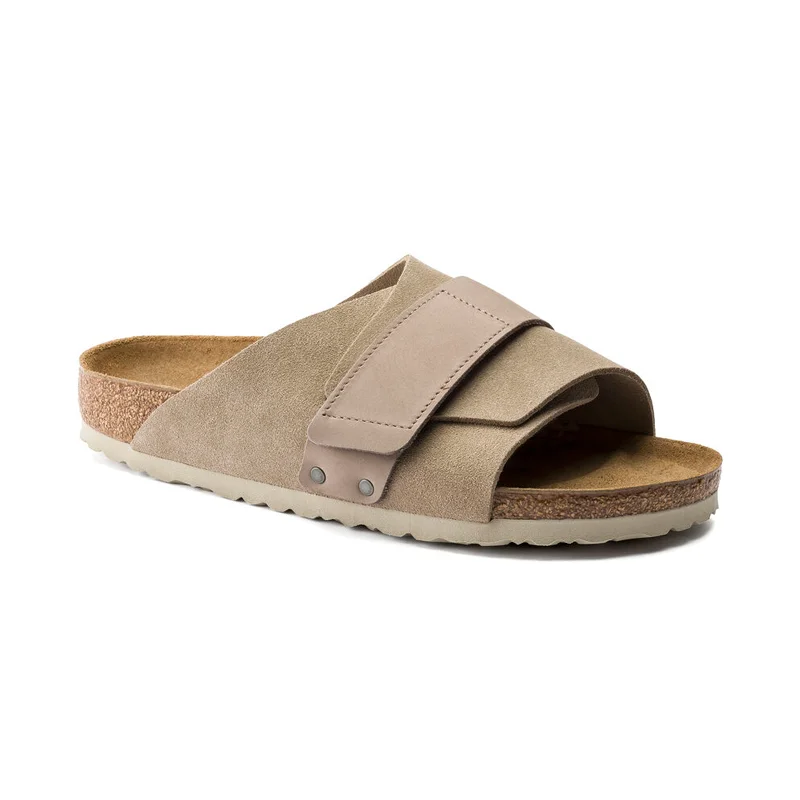 Men's sandals with a buckle closureMen's Kyoto Taupe Suede