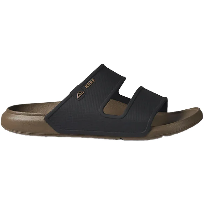 Men's sandals with a contrast stitching detailMen's Reef Oasis Double Up Fossil/Black Polyurethane