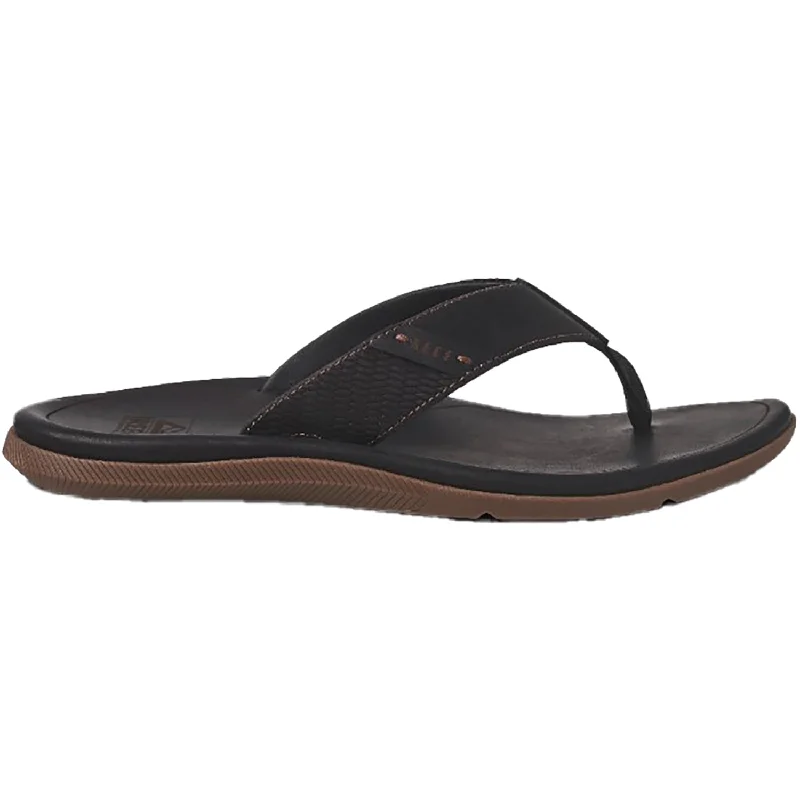 Men's sandals with a perforated leather upper for ventilationMen's Reef Santa Ana Black Leather Men's sandals with a perforated leather upper for ventilationMen's Reef Santa Ana Black Leather