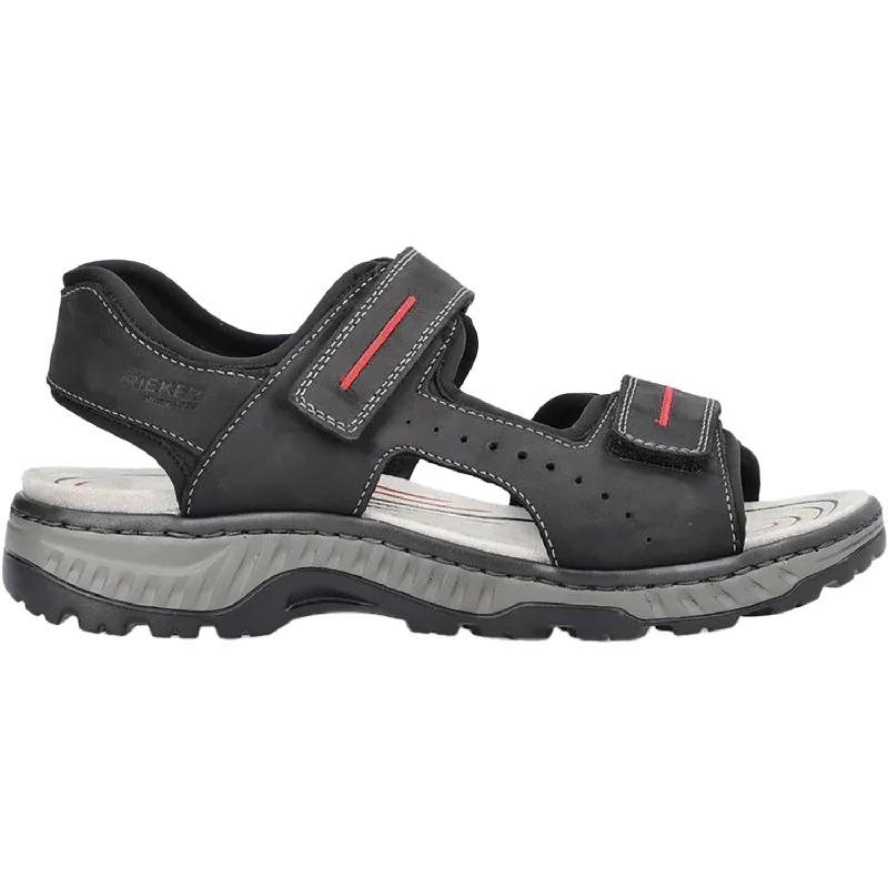 Men's sandals with a durable outer soleMen's Rieker 21760-00 CLEMENS 60 Black/Black Synthetic