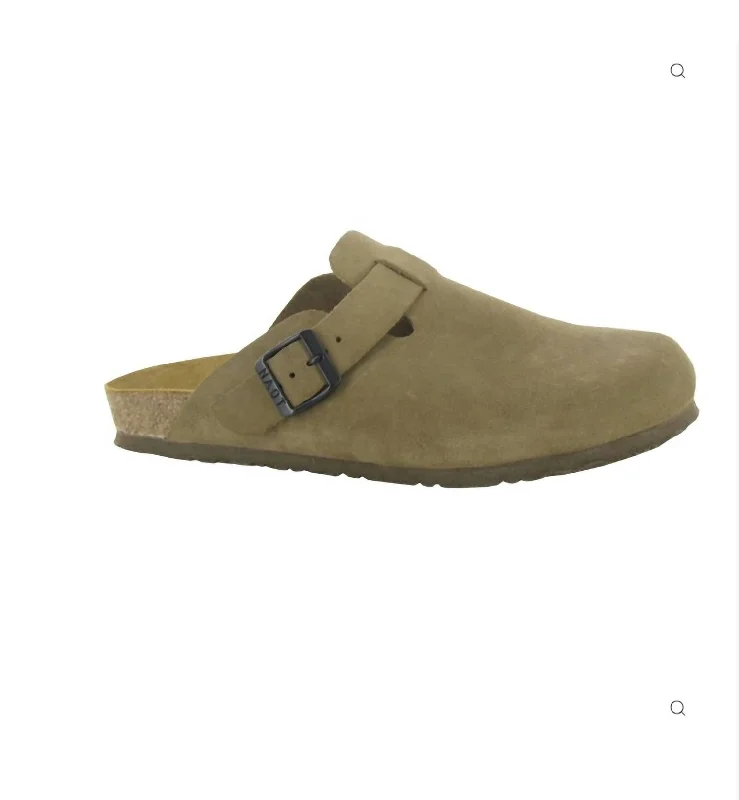 Men's sandals with a cushioned footbedMen's Spring Clog In Taupe Suede