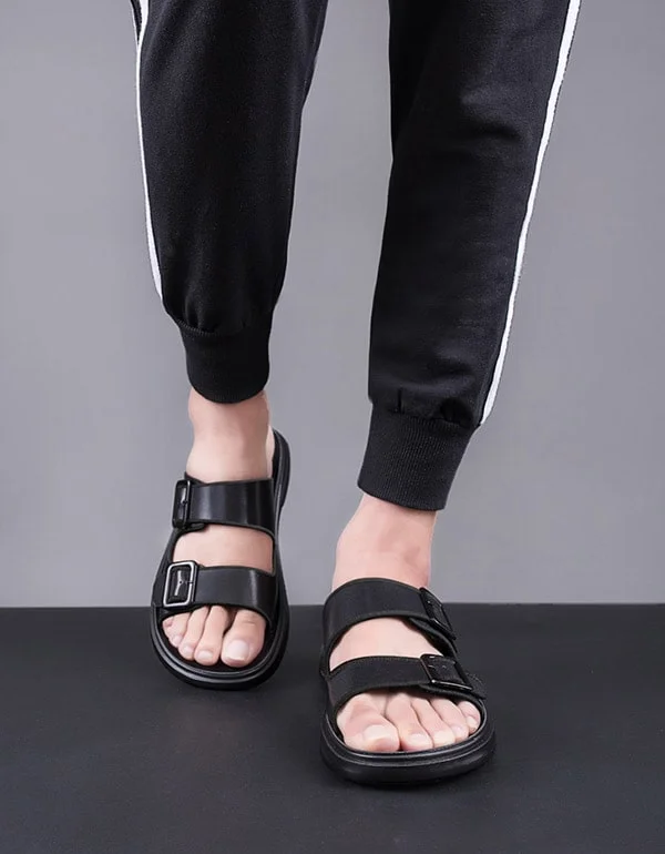 Men's sandals with a leather lining for comfortMen's Summer Buckle Beach Slippers