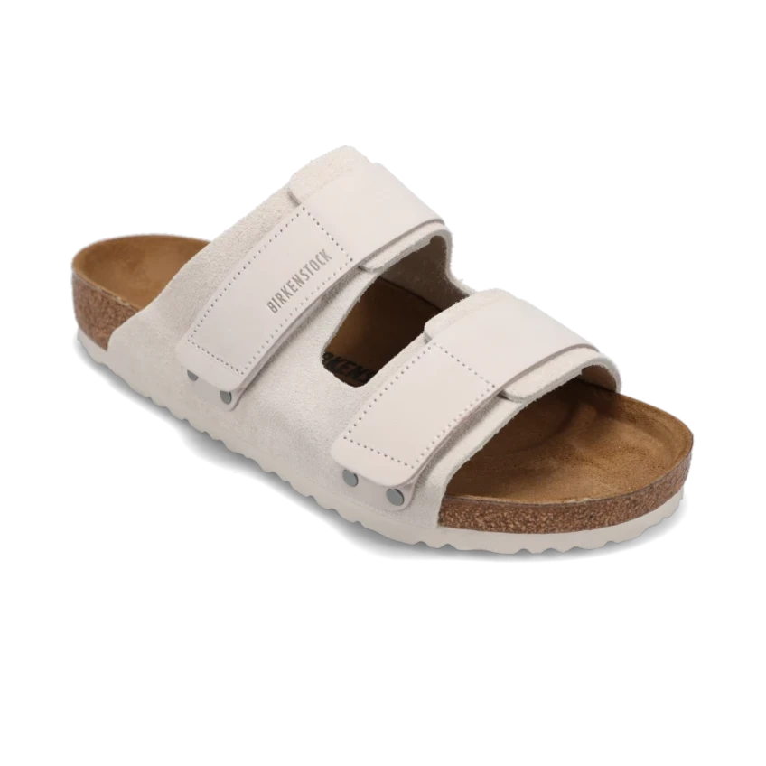 Men's leather sandals with an adjustable strapMen's Uji Antique White Suede/Nubuck