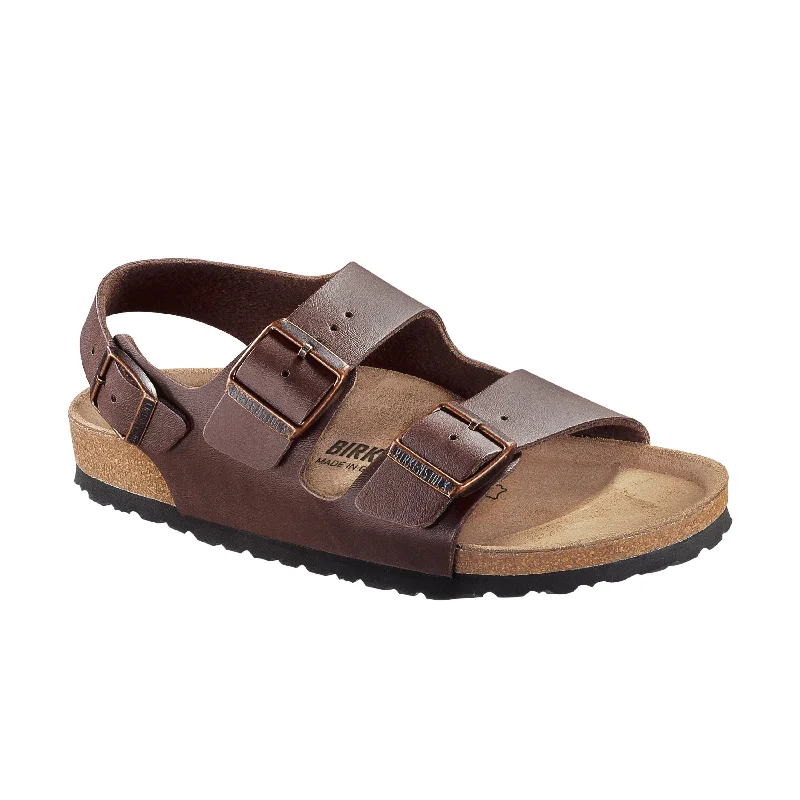 Men's sandals in a neutral color like black or brownMilano Dark Brown Birko-Flor