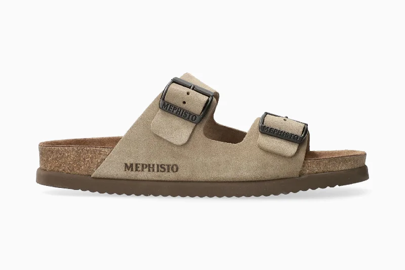 Men's sandals with a decorative buckle or charmNerio - Warm Grey