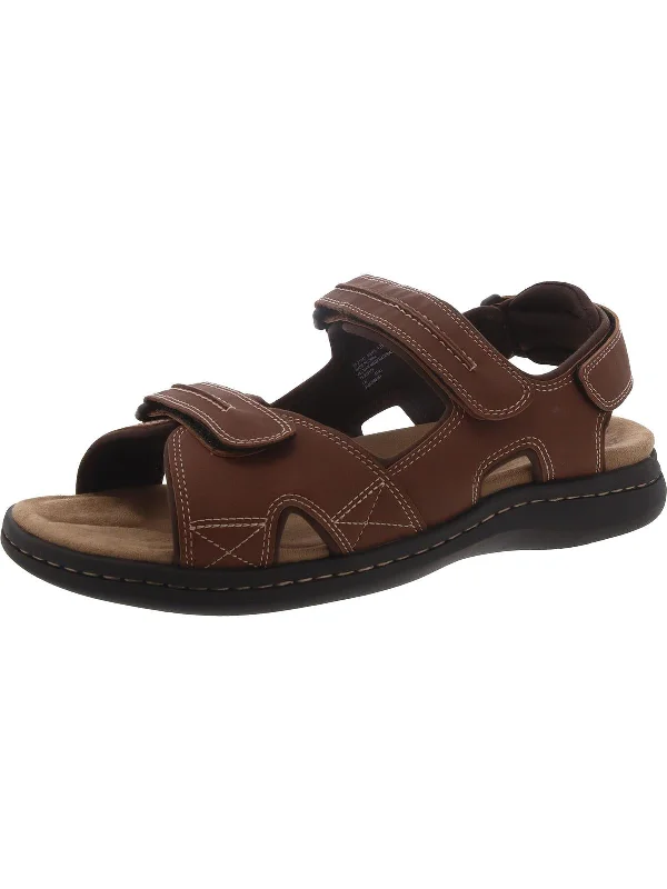 Men's leather sandals with an adjustable strapNewPage  Mens Man Made Ankle Strap Fisherman Sandals