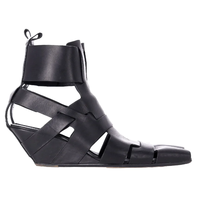 Men's leather sandals with an adjustable strapRick Owens Lazarus Gladiator Sandals in Black Leather