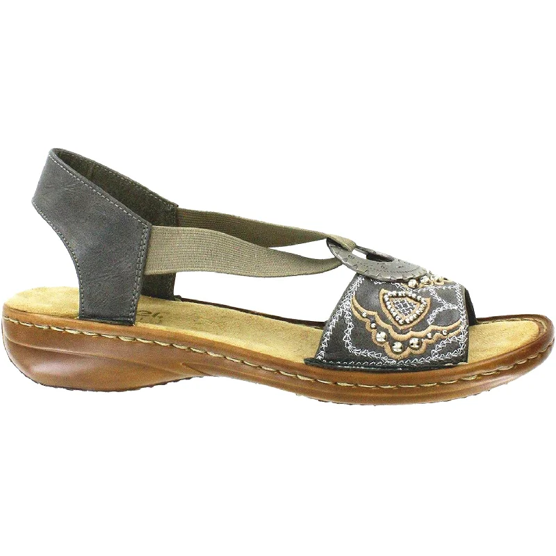 Men's sandals with a padded heelWomen's Rieker Regina B9 Smoke Leather