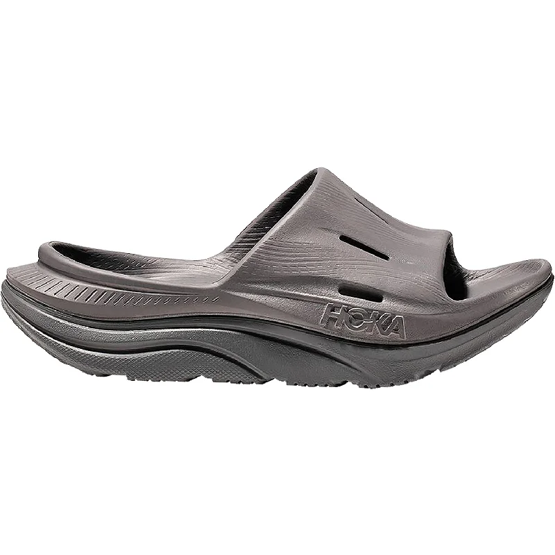 Men's sandals with a contrast stitching detailUnisex Hoka Ora Recovery Slide 3 Grey/Grey EVA