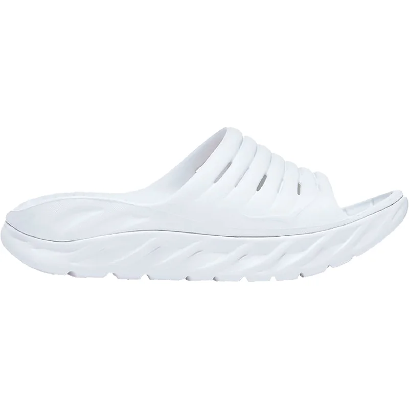 Men's leather sandals with an adjustable strapUnisex Hoka Ora Recovery Slide White/White EVA