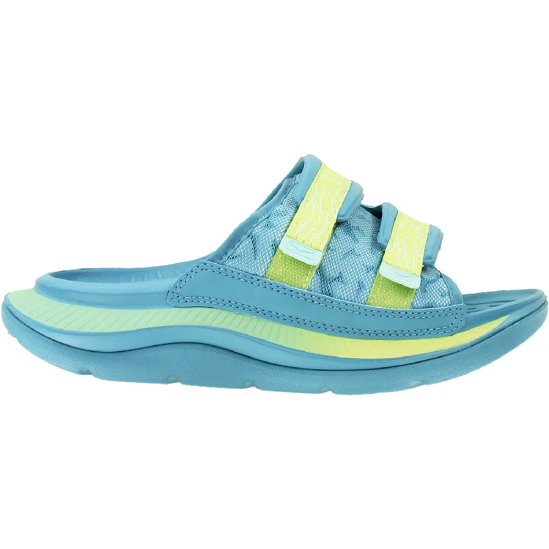 Men's sandals with a padded heelUnisex Hoka Ora Luxe Ocean Mist/Citrus Glow EVA