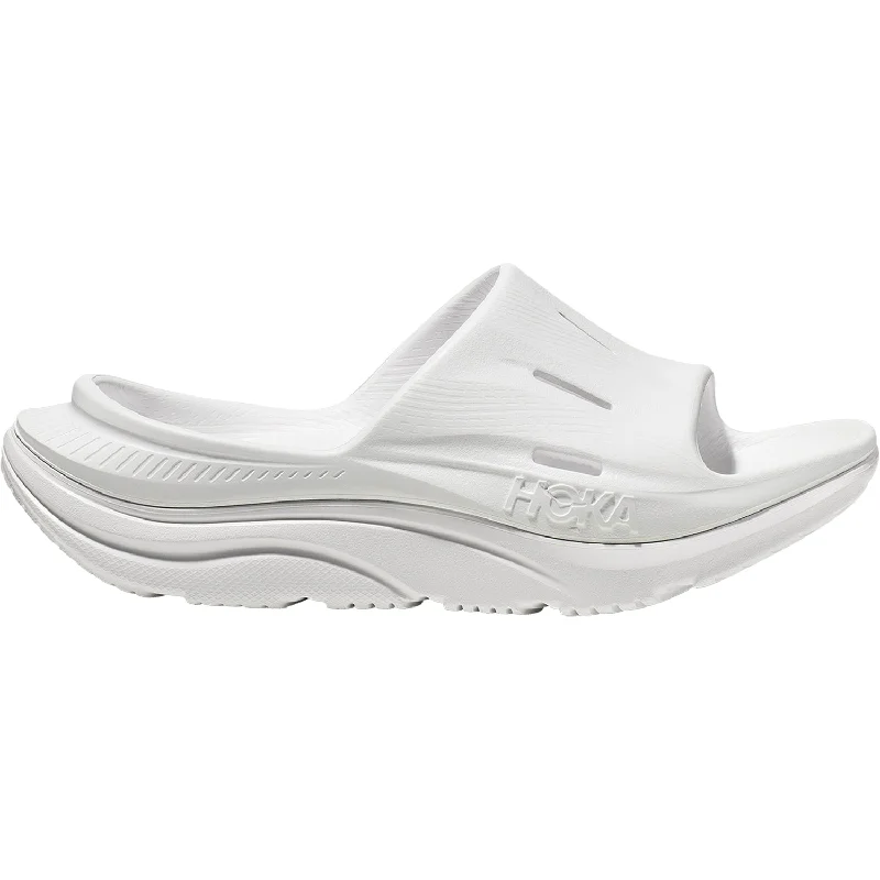 Men's sandals with a leather lining for comfortUnisex Hoka Ora Recovery Slide 3 White/White EVA