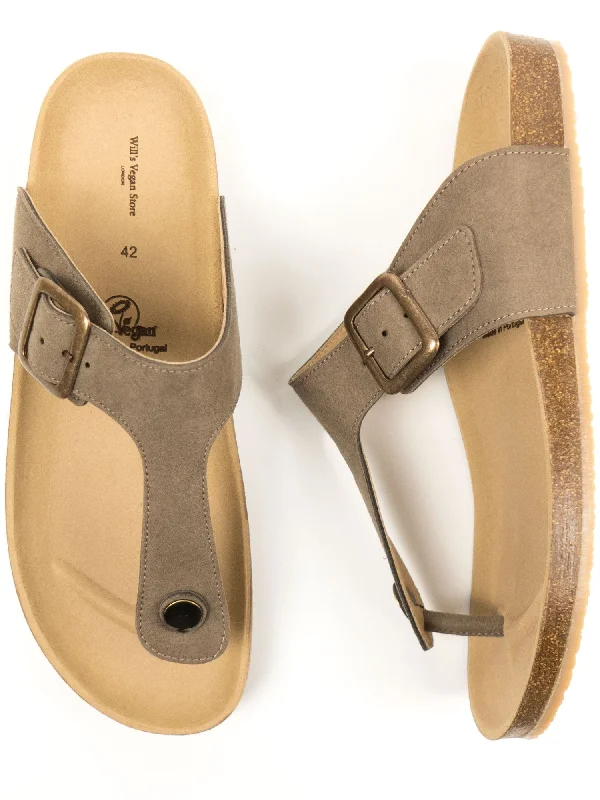 Men's sandals in a neutral color like black or brownToe Peg Footbed Sandals