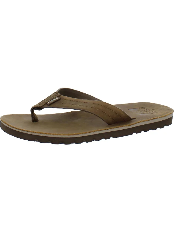 Men's sandals with a toe post designVoyage Mens Leather Slide Sandals