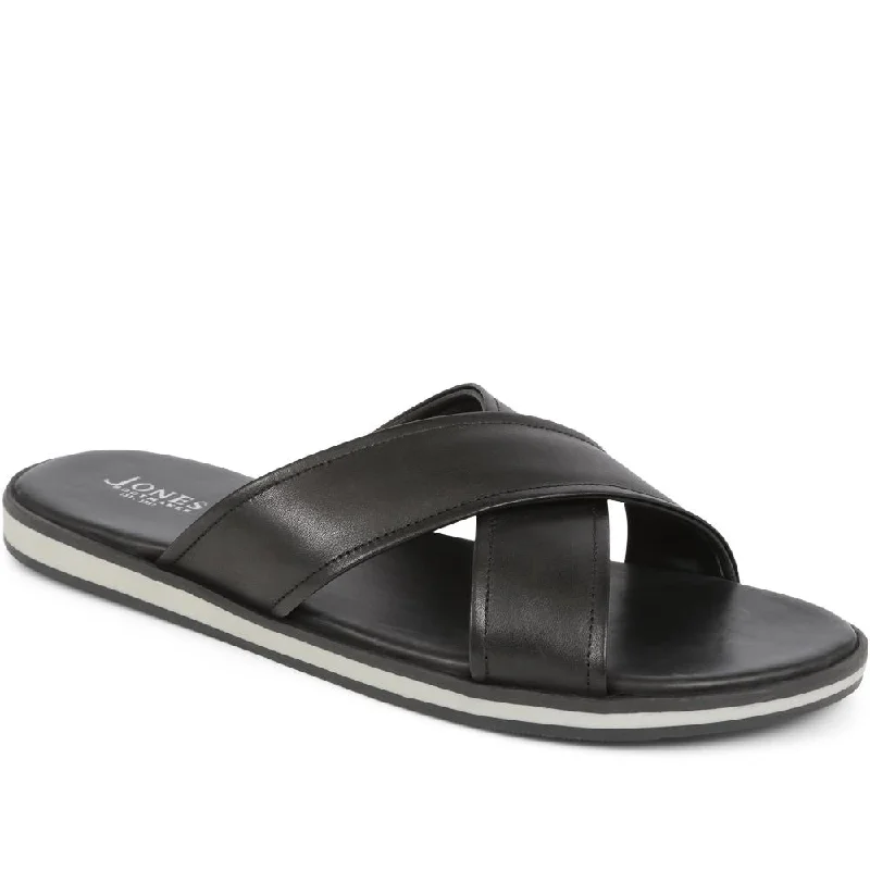 Men's sandals with a stretchy strap for a better fitWhitstable Leather Sliders - WHITSTABLE / 325 003 Men's sandals with a stretchy strap for a better fitWhitstable Leather Sliders - WHITSTABLE / 325 003