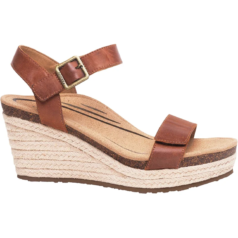 Men's sandals with a decorative buckle or charmWomen's Aetrex Sydney Walnut Leather