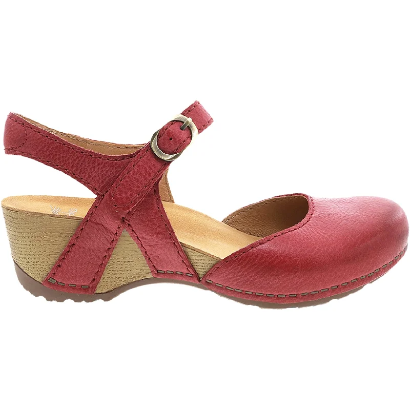 Men's sandals with a stretchy strap for a better fitWomen's Dansko Tiffani Red Milled Burnished Leather