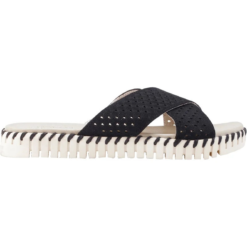 Men's sandals with a perforated leather upper for ventilationWomen's Ilse Jacobsen Tulip 1575 Black Synthetic