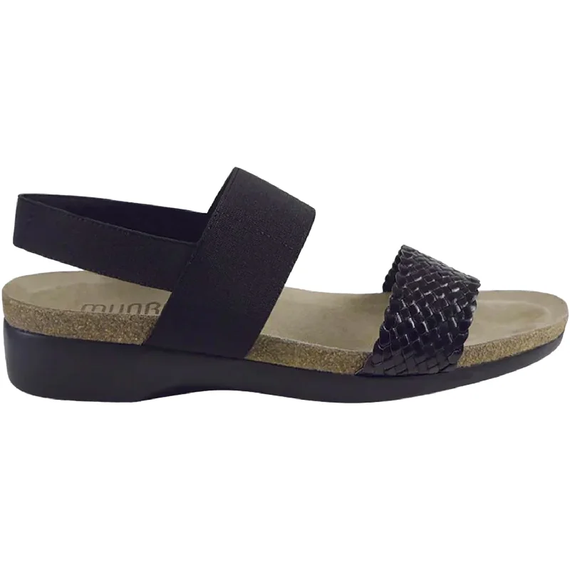 Men's sandals with a flexible sole for easy movementWomen's Munro Pisces Black Woven Leather Men's sandals with a flexible sole for easy movementWomen's Munro Pisces Black Woven Leather