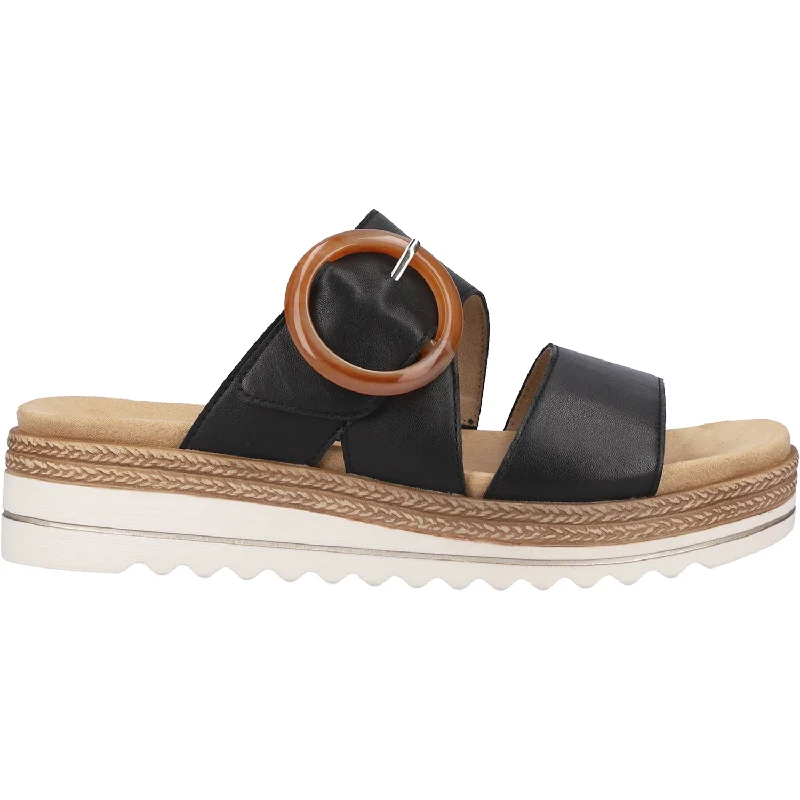 Men's sandals with a decorative buckle or charmWomen's Remonte D0Q51-00 Jocelyn 51 Black Leather Men's sandals with a decorative buckle or charmWomen's Remonte D0Q51-00 Jocelyn 51 Black Leather