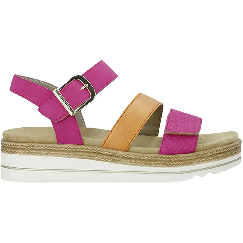 Men's sandals with a contrast stitching detailWomen's Remonte D0Q55-31 Magenta/Orange Synthetic