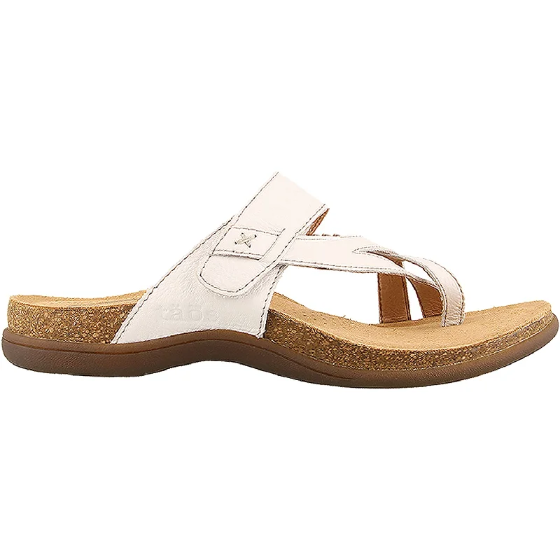 Men's sandals with a durable outer soleWomen's Taos Perfect White Leather