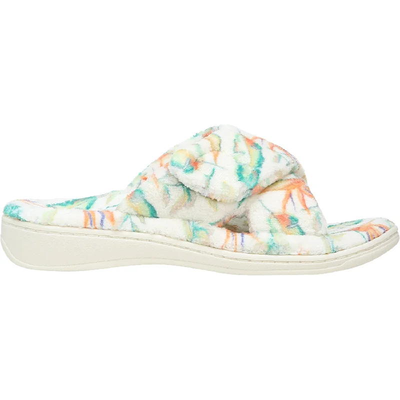 Men's sandals with a padded heelWomen's Vionic Relax Slippers Marshmallow Floral Terrycloth