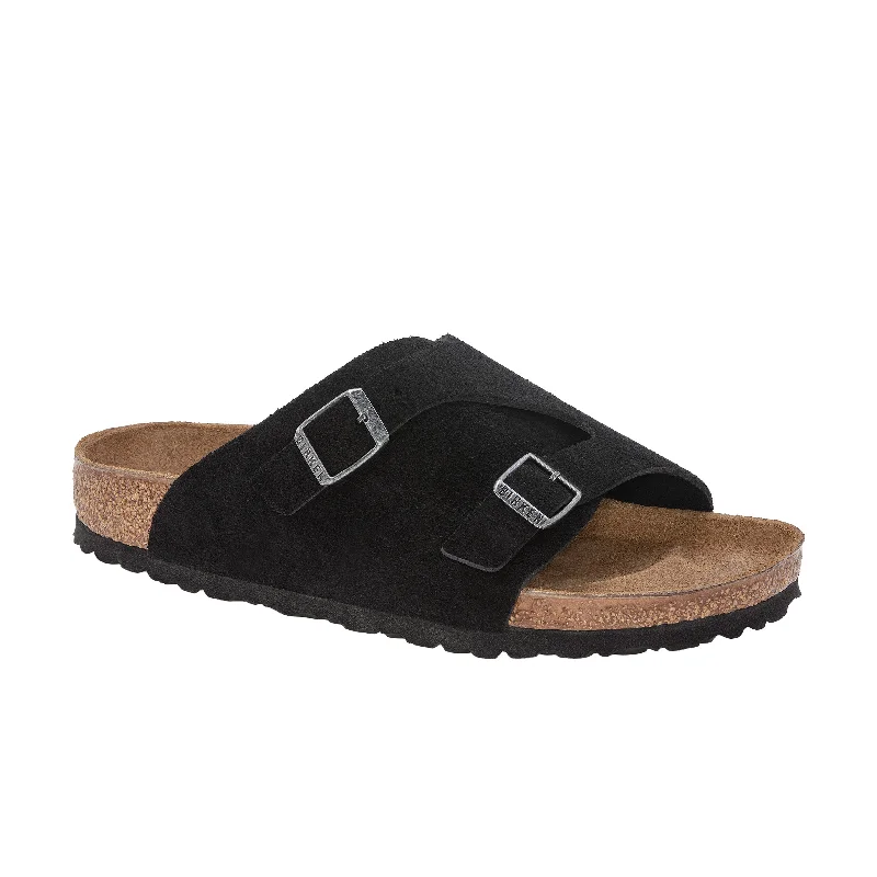 Waterproof men's sandals for water activitiesZurich Black Suede Leather