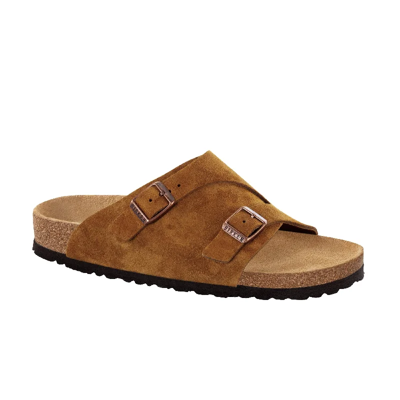 Men's sandals with a padded heelZurich Mink Suede Leather