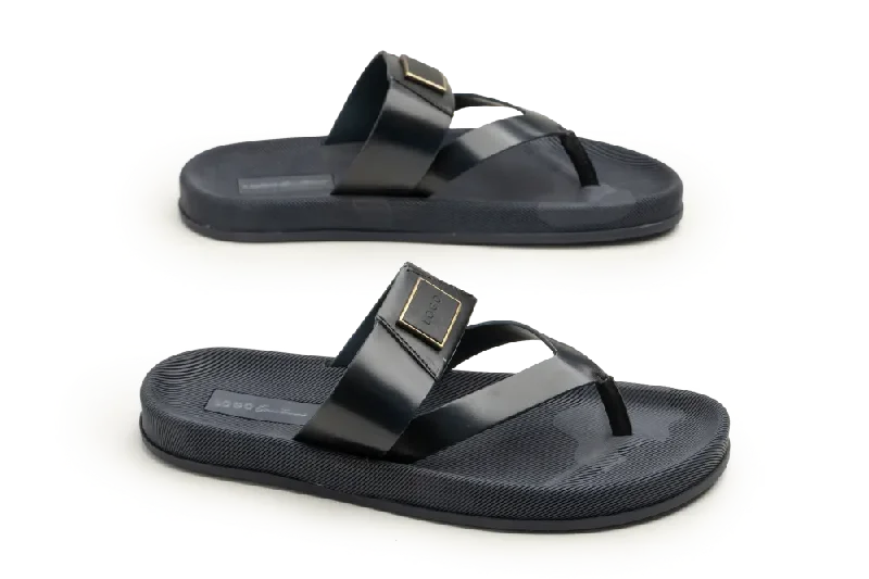 Men's slippers with a soft, flexible soleLOGO 7885 BLA