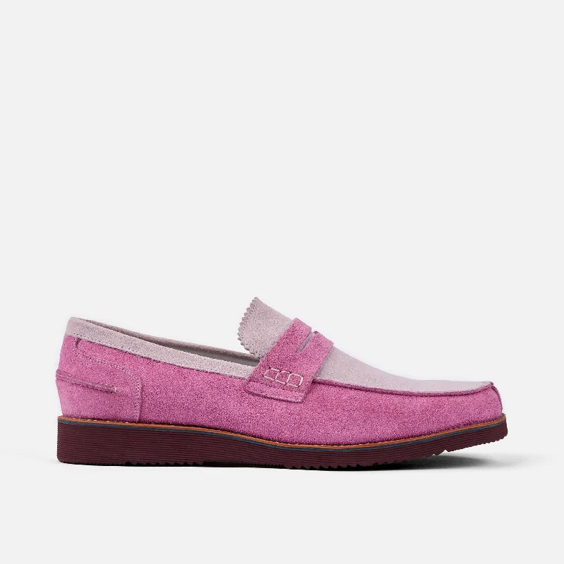 Men's loafers with a smooth leather finishAbe Dusty Rose Suede Penny Loafers