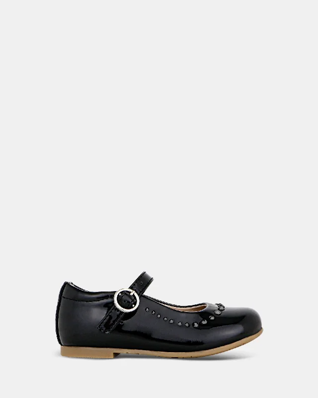 Men's loafers with a stretchy side panel for a better fitAubrey Junior Black Patent