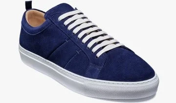 Men's casual shoes with a geometric patternBarker Greg Sneaker - Navy Suede