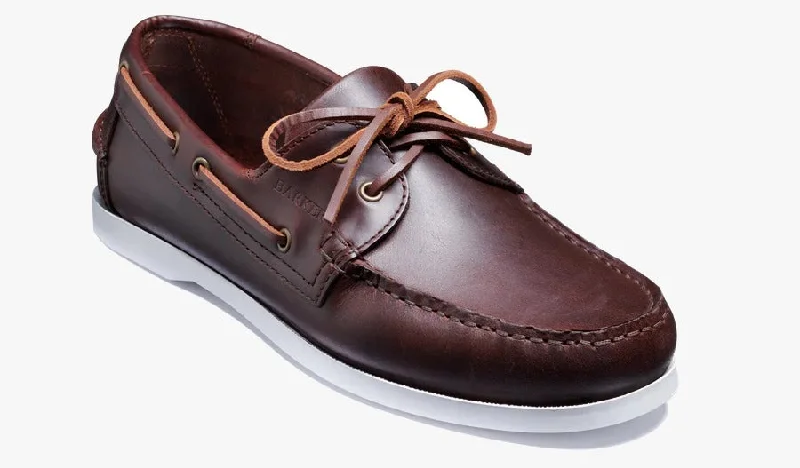 Men's casual shoes with a metallic trimBarker Keel Moccasin Shoe -  Brown Pull Up