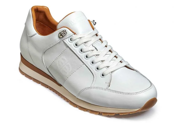 Suede men's casual shoes in earthy tonesBarker Seb Sneakers -  White Calf