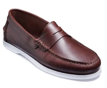 Men's casual shoes with a rubber toe cap for protectionBarker Tony Loafers Shoe -  Brown Pull Up