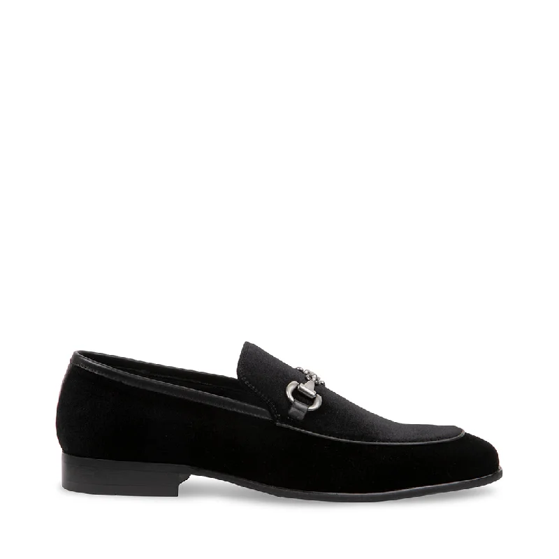 Men's loafers with a low - heeled designBARNAN BLACK VELVET