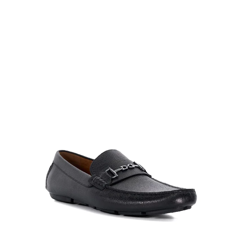 Men's loafers with a perforated leather upper for ventilationBECKONS - BLACK