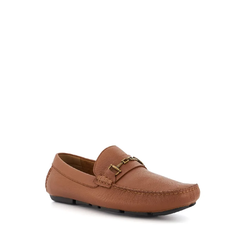 Men's loafers with a leather lacing systemBINTO - TAN