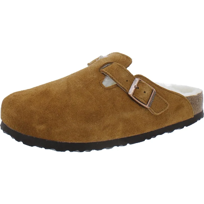 Men's slippers with a stretchy side panel for a better fitBirkenstock Mens Suede Moccasin Slippers