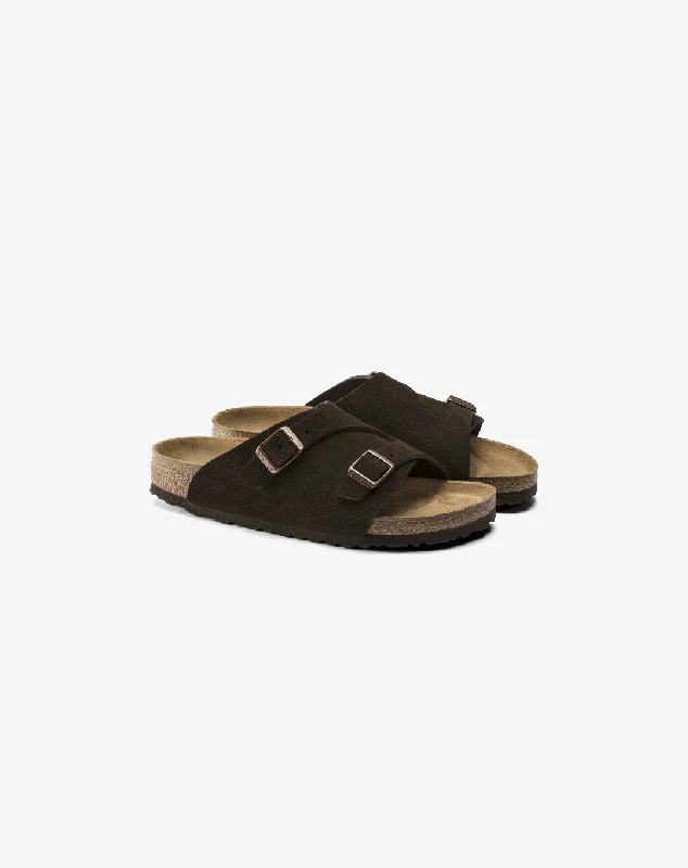 Men's plush slippers with a faux fur liningBirkenstock Zürich Suede Leather Sandal "Mocha Brown"