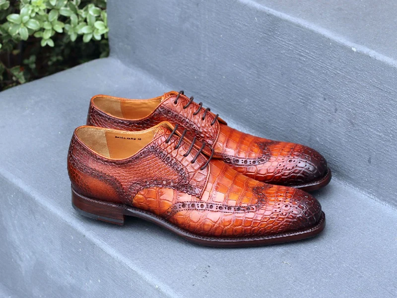 Men's Oxfords with a low - heeled design and a square toeStyle: 20162-1233A-Camel