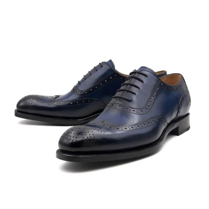 Men's Oxfords with a classic silhouette and a high - shine finishStyle: H & H Navy Men's Oxfords with a classic silhouette and a high - shine finishStyle: H & H Navy