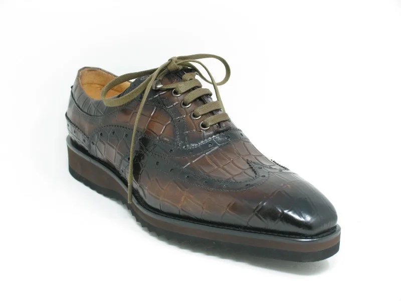 Men's Oxfords with a cap - toe design and a rubber heelCalfskin Lace-Up Oxford Brown Men's Oxfords with a cap - toe design and a rubber heelCalfskin Lace-Up Oxford Brown