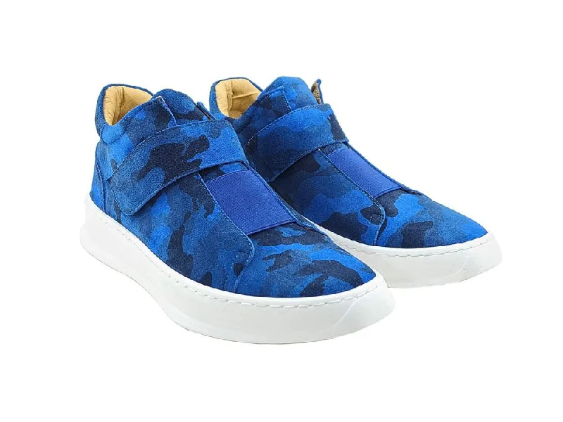 Men's leather Oxford shoes with a plain toeCamoflage Printed Suede High Top Sneaker Blue Men's leather Oxford shoes with a plain toeCamoflage Printed Suede High Top Sneaker Blue