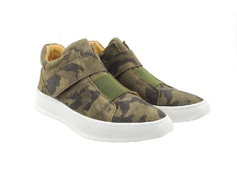 Men's Oxfords with a padded collar for a comfortable fitCamoflage Printed Suede High Top Sneaker Green Men's Oxfords with a padded collar for a comfortable fitCamoflage Printed Suede High Top Sneaker Green