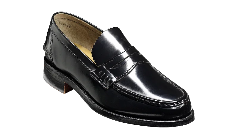 Men's loafers with a contrast stitching detailCaruso - Black Hi-Shine